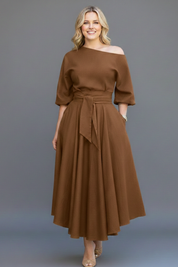 Philippa Wentworth | Belted Flared Midi Dress For Women