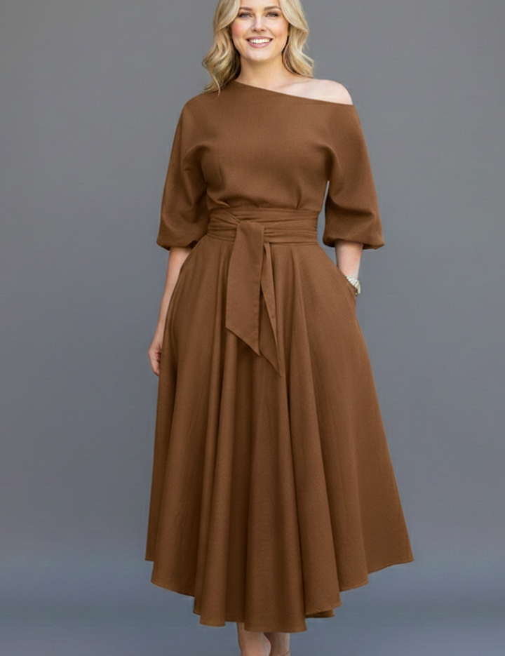 Philippa Wentworth | Belted Flared Midi Dress For Women