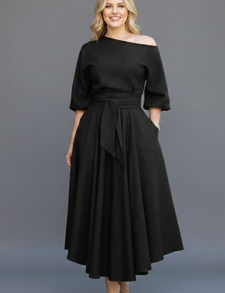 Philippa Wentworth | Belted Flared Midi Dress For Women