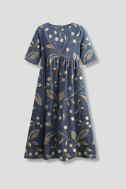 Harriet Wyndmere | Gold Embroidered Floral Midi Dress For Women