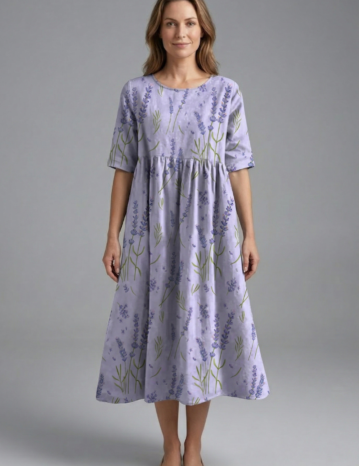 Harriet Wyndmere | Gold Embroidered Floral Midi Dress For Women
