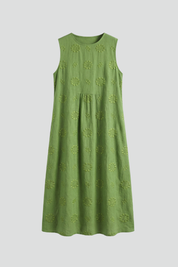 Harriet Dunmore | Embroidered Sleeveless Midi Dress For Women