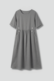 Florence Kingsley | Relaxed Linen Midi Dress For Women