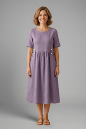 Florence Kingsley | Relaxed Linen Midi Dress For Women