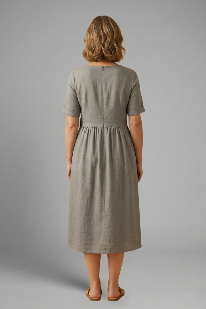 Florence Kingsley | Relaxed Linen Midi Dress For Women