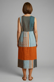 Josephine Hartwell | Sleeveless Geometric Print Midi Dress For Women