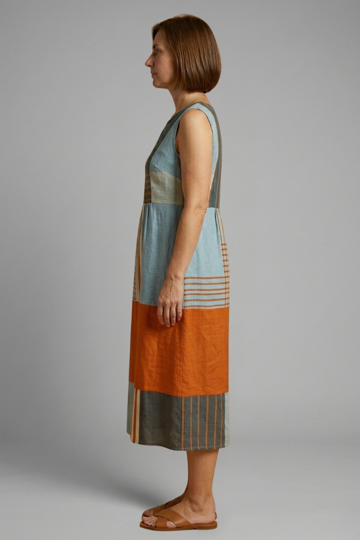 Josephine Hartwell | Sleeveless Geometric Print Midi Dress For Women