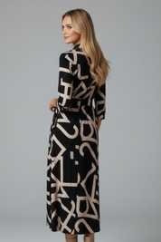 Annette Holsworth | Geometric Print Midi Shirt Dress For Women