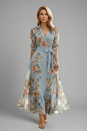 Isobel Carmichael | Floral Wrap Midi Dress For Women