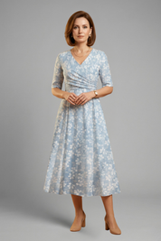 Lisette Fairbanks | Floral Wrap Midi Dress For Women