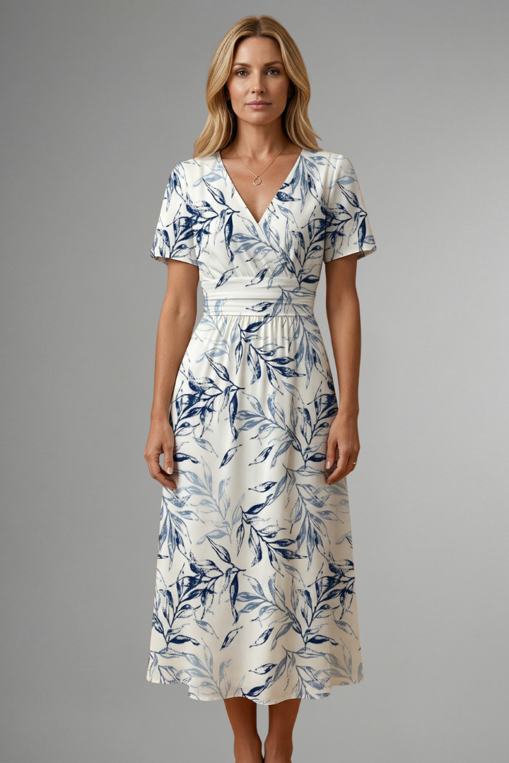Eloise Marchetti | Floral Print Wrap Midi Dress For Women