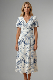 Eloise Marchetti | Floral Print Wrap Midi Dress For Women