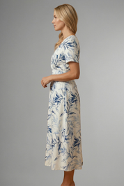 Eloise Marchetti | Floral Print Wrap Midi Dress For Women