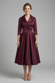 Rowena Ashvale | Wrap Neck Pleated Midi Dress For Women