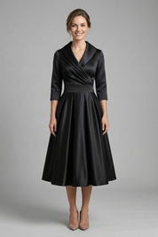 Rowena Ashvale | Wrap Neck Pleated Midi Dress For Women