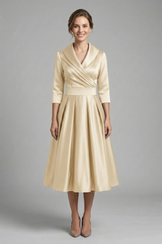 Rowena Ashvale | Wrap Neck Pleated Midi Dress For Women