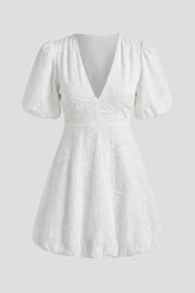 Juliet Fairbourne | White Floral Embroidered Mini Dress For Women