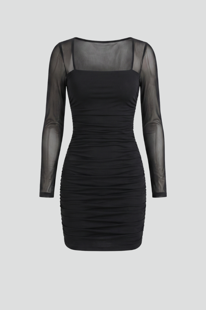 Elise Harrington | Long Sleeve Ruched Mini Dress For Women