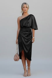 Sylvia Renford | One Shoulder Draped Midi Dress For Women