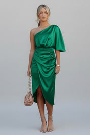 Sylvia Renford | One Shoulder Draped Midi Dress For Women