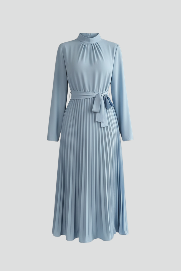 Lenora Whitfield | Long Sleeve Pleated Midi Dress For Women