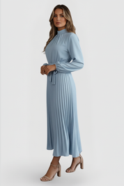 Lenora Whitfield | Long Sleeve Pleated Midi Dress For Women