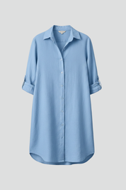 Marguerite Sinclair | Linen Midi Shirt Dress For Women