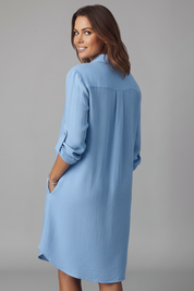 Marguerite Sinclair | Linen Midi Shirt Dress For Women