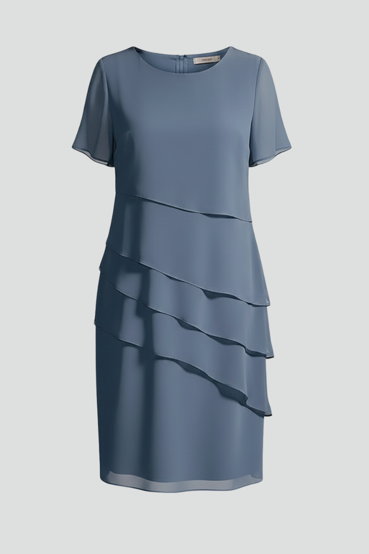 Suzanne Merriweather | Tiered Chiffon Midi Dress For Women
