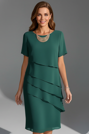 Suzanne Merriweather | Tiered Chiffon Midi Dress For Women