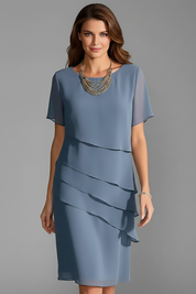 Suzanne Merriweather | Tiered Chiffon Midi Dress For Women