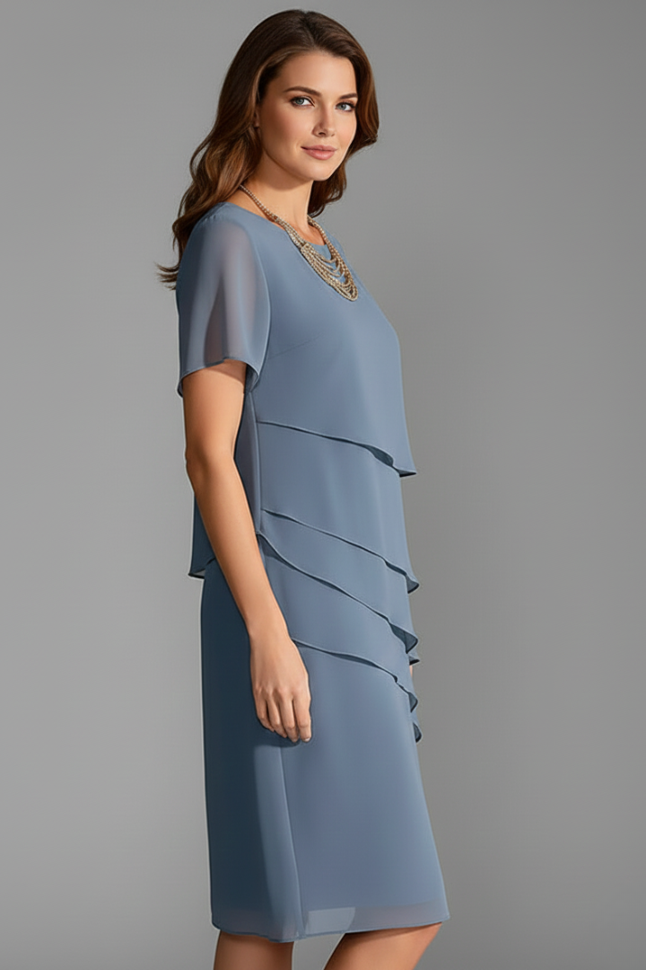 Suzanne Merriweather | Tiered Chiffon Midi Dress For Women