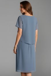 Suzanne Merriweather | Tiered Chiffon Midi Dress For Women
