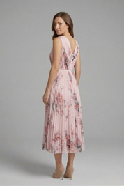 Rosalind Veyron | Floral Pleated Midi Dress For Women