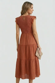 Helena Bramwell | Smocked Tiered Maxi Dress For Women