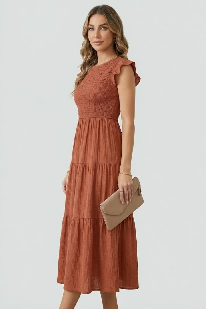Helena Bramwell | Smocked Tiered Maxi Dress For Women