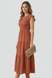 Helena Bramwell | Smocked Tiered Maxi Dress For Women