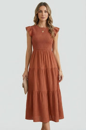 Helena Bramwell | Smocked Tiered Maxi Dress For Women