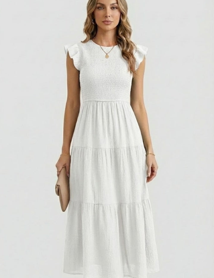 Helena Bramwell | Smocked Tiered Maxi Dress For Women