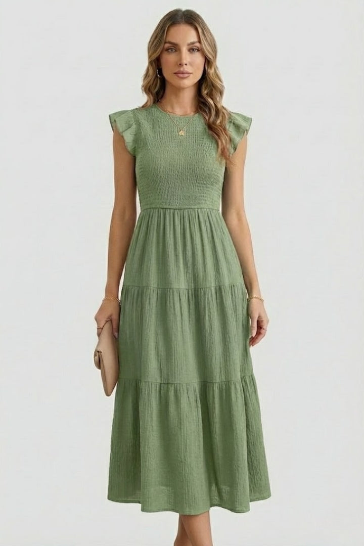 Helena Bramwell | Smocked Tiered Maxi Dress For Women