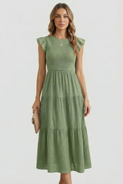 Helena Bramwell | Smocked Tiered Maxi Dress For Women