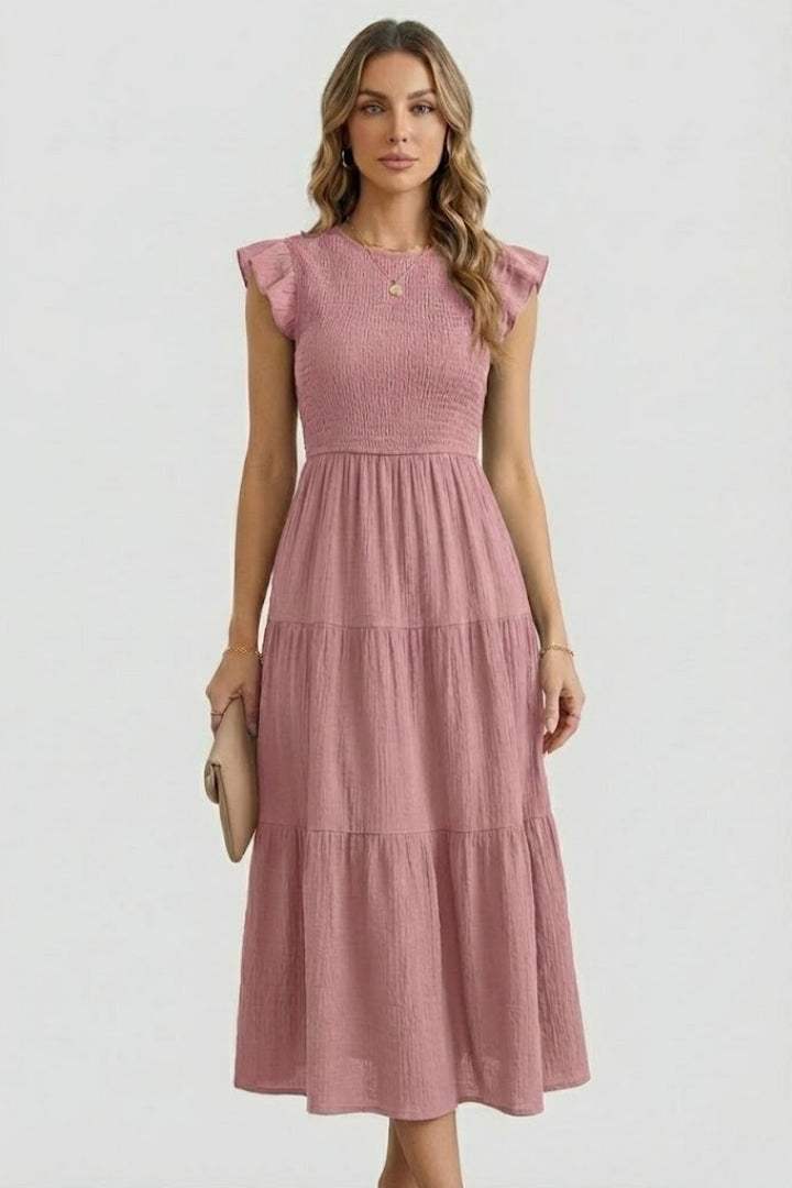 Helena Bramwell | Smocked Tiered Maxi Dress For Women