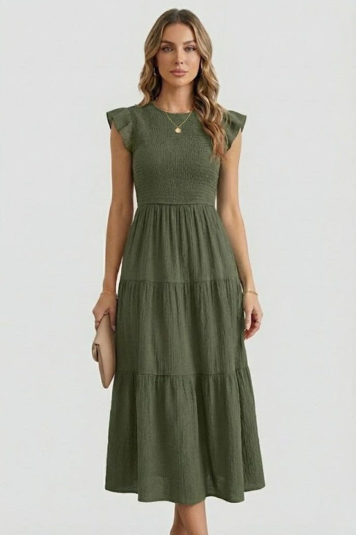 Helena Bramwell | Smocked Tiered Maxi Dress For Women