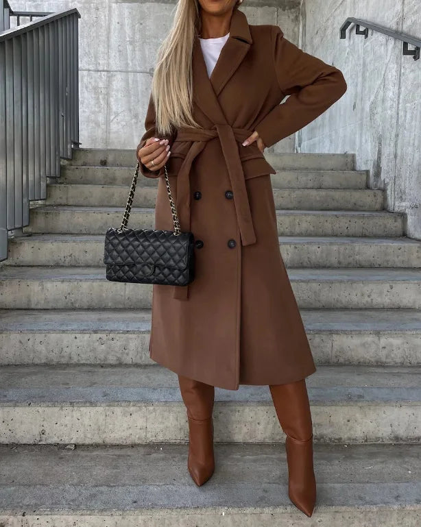 Harriet Dunmore | Longline Double-Breasted Coat For Women