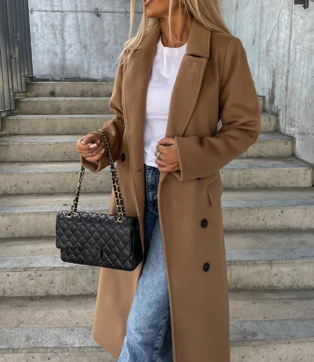 Harriet Dunmore | Longline Double-Breasted Coat For Women