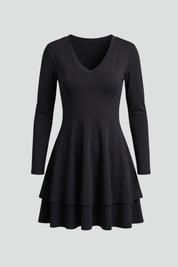 Cecile Montford | Long Sleeve Tiered Mini Dress For Women