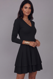Cecile Montford | Long Sleeve Tiered Mini Dress For Women