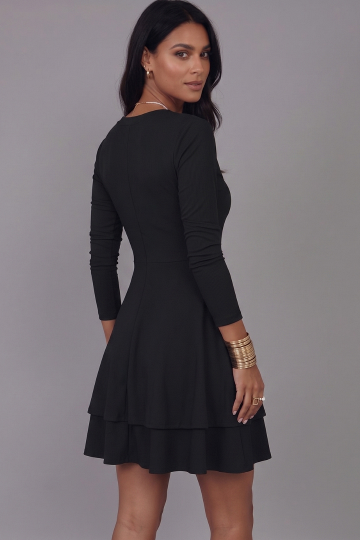 Cecile Montford | Long Sleeve Tiered Mini Dress For Women