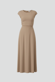 Helena Westbrook | High Waist Cap Sleeve Midi Dress For Women