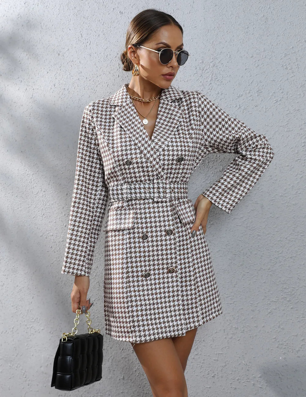 Womens-Blazer-Dress-with-Check-Print-Buckle-Belt-Mini.webp